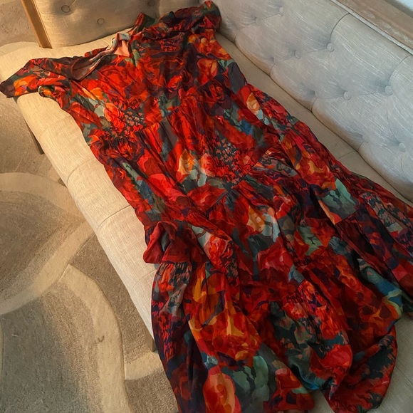 Soft Surroundings Printemps Maxi Dress in a multicolor floral tiered boho - Picture 4 of 6